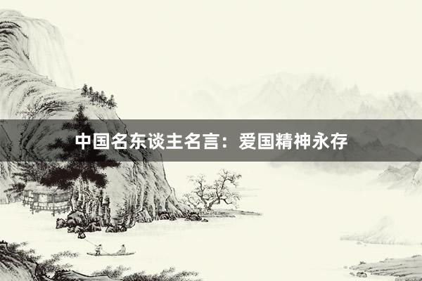 中国名东谈主名言：爱国精神永存